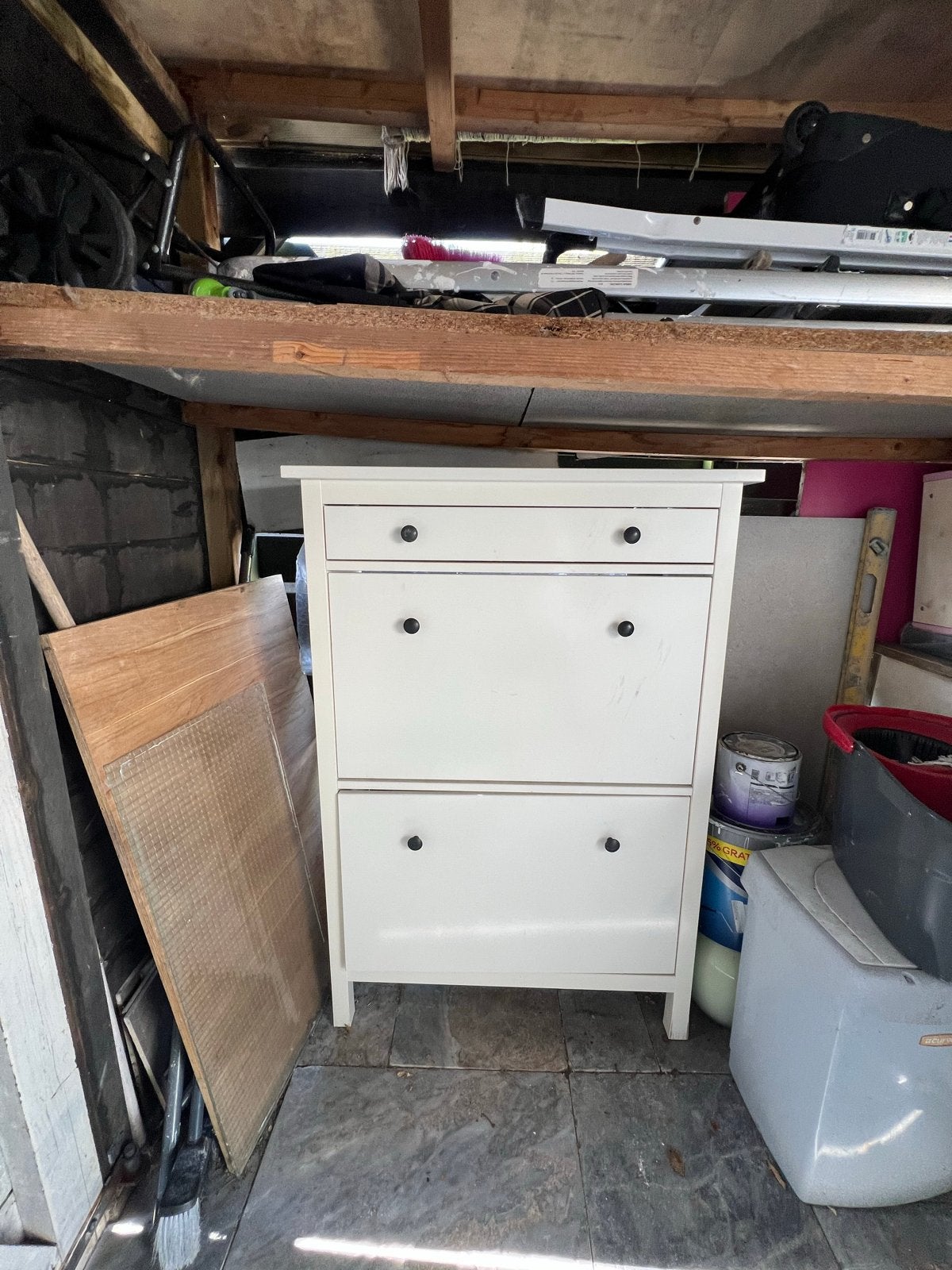 Witte schoenenkast met lade - IKEA, Ophalen, Gebruikt