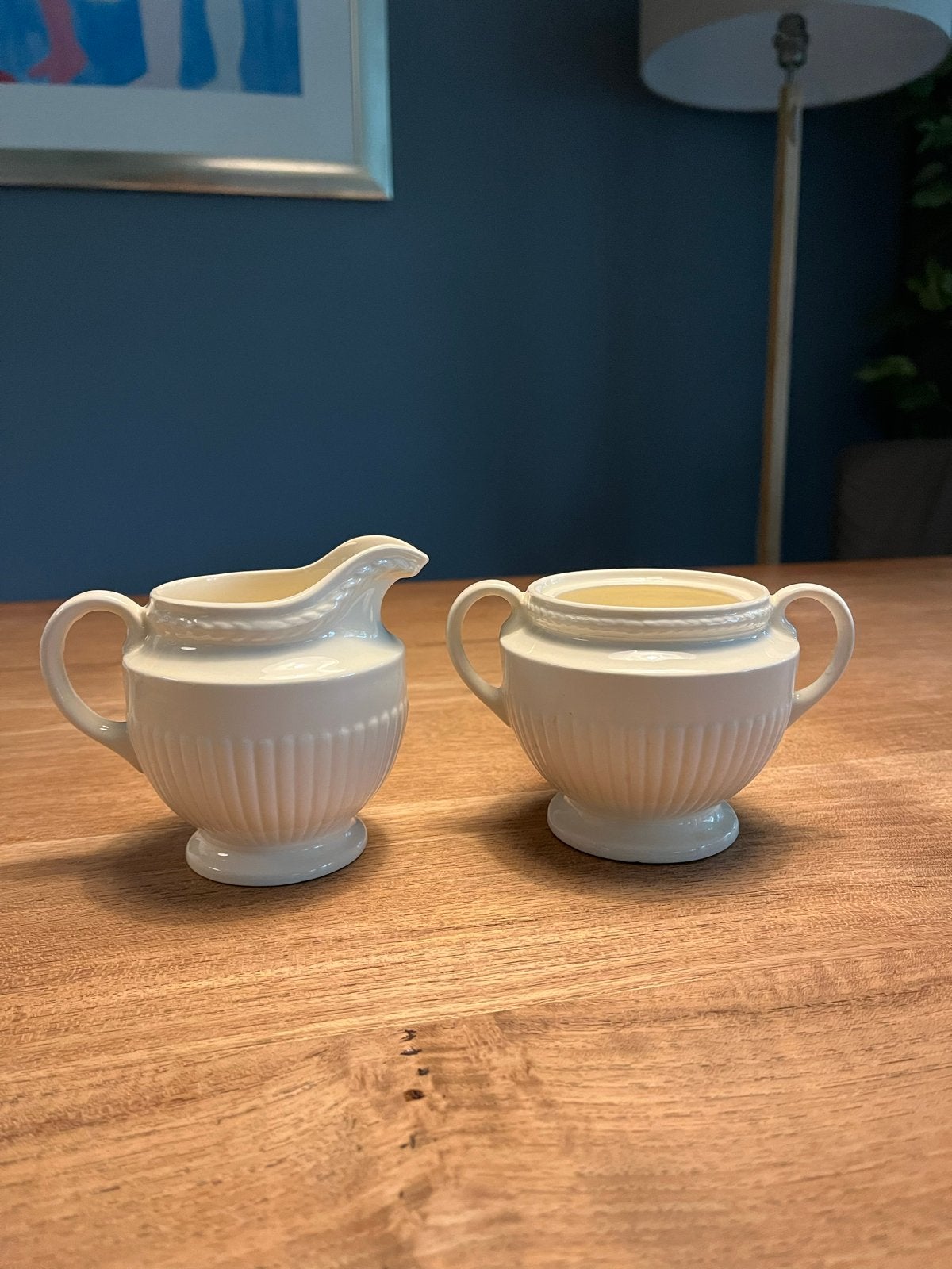 Wedgwood Edme melkkan en suikerpot (zonder deksel), Ophalen, Klassiek, Overige typen, Zo goed als nieuw