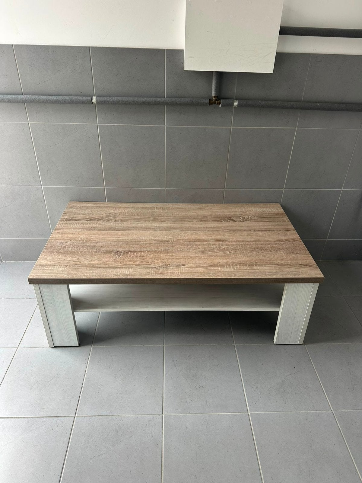 Salontafel wit met hout - bezorgen mogelijk, Ophalen, 100 tot 150 cm, 50 tot 100 cm, Zo goed als nieuw
