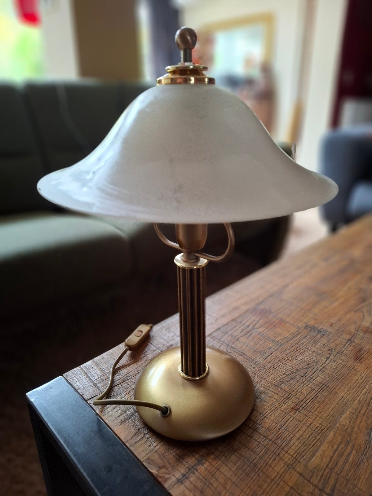 Vintage Frantzen messing tafellamp mushroom, Ophalen of Verzenden