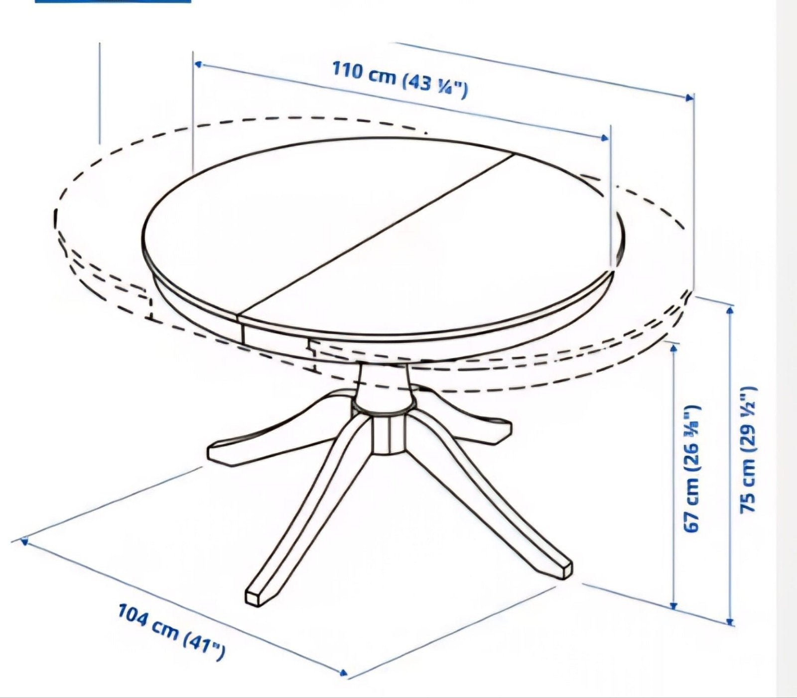 tafel IKEA, Ophalen, Gebruikt, 50 tot 100 cm, Rond