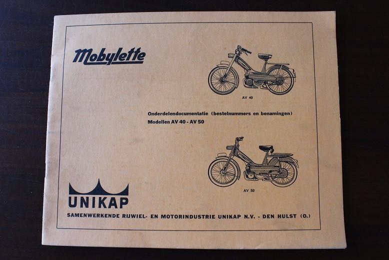 Mobylette AV40 AV50 1971 onderdelen boek, Ophalen of Verzenden