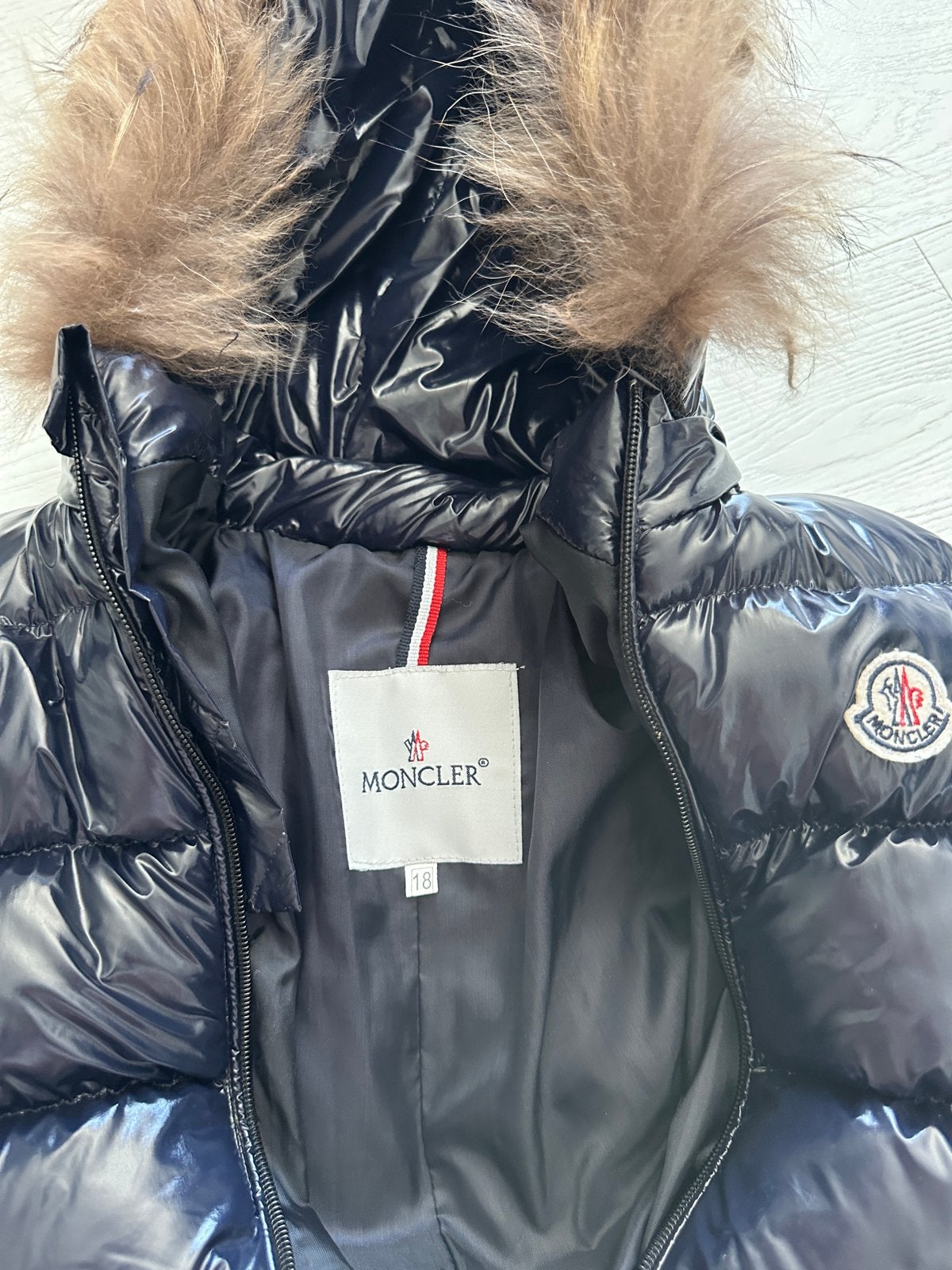 Moncler Baby Sneeuwpak met Bontkraag - Maat 18 maanden, Kinderen en Baby's, Ophalen of Verzenden, Zo goed als nieuw, Jongetje of Meisje