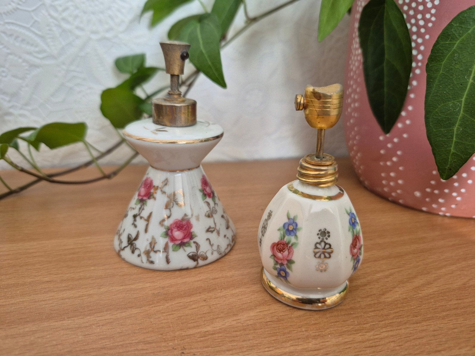 2 antieke Royal Bavaria Germany porseleinen parfumflesjes., Antiek en Kunst, Ophalen of Verzenden