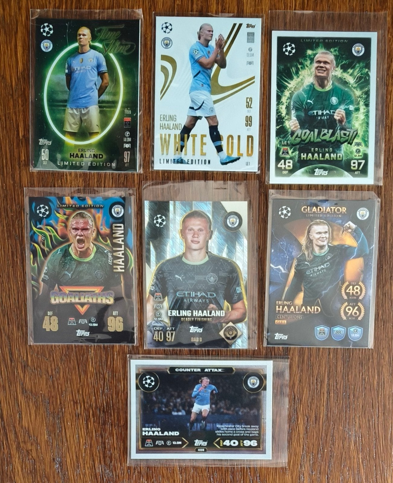 7 x Haaland..... Limited Editions 6 x, Verzenden, Zo goed als nieuw, Buitenlandse clubs, Spelerskaart