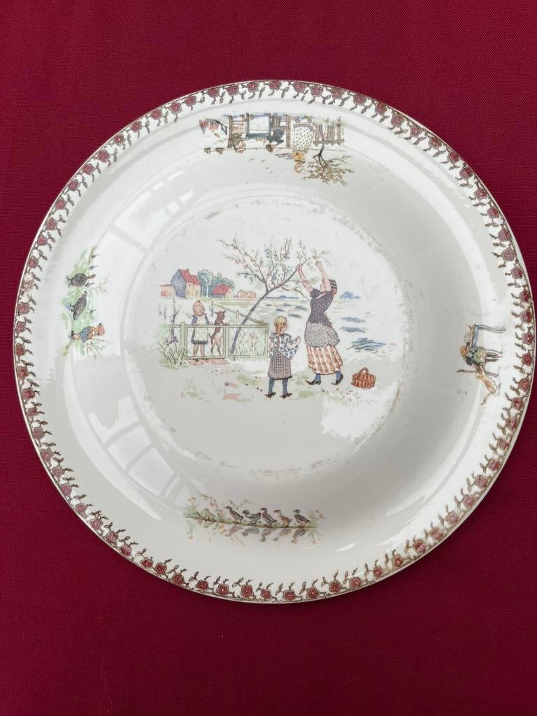 Bord merk: Sarreguemines France, doorsnede 28 cm, Ophalen of Verzenden