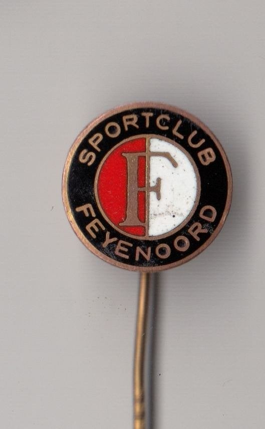 Voetbal emaille Feyenoord Rotterdam logo speldje, Gebruikt, Niet vindbaar, Niet vindbaar, Speldje of Pin