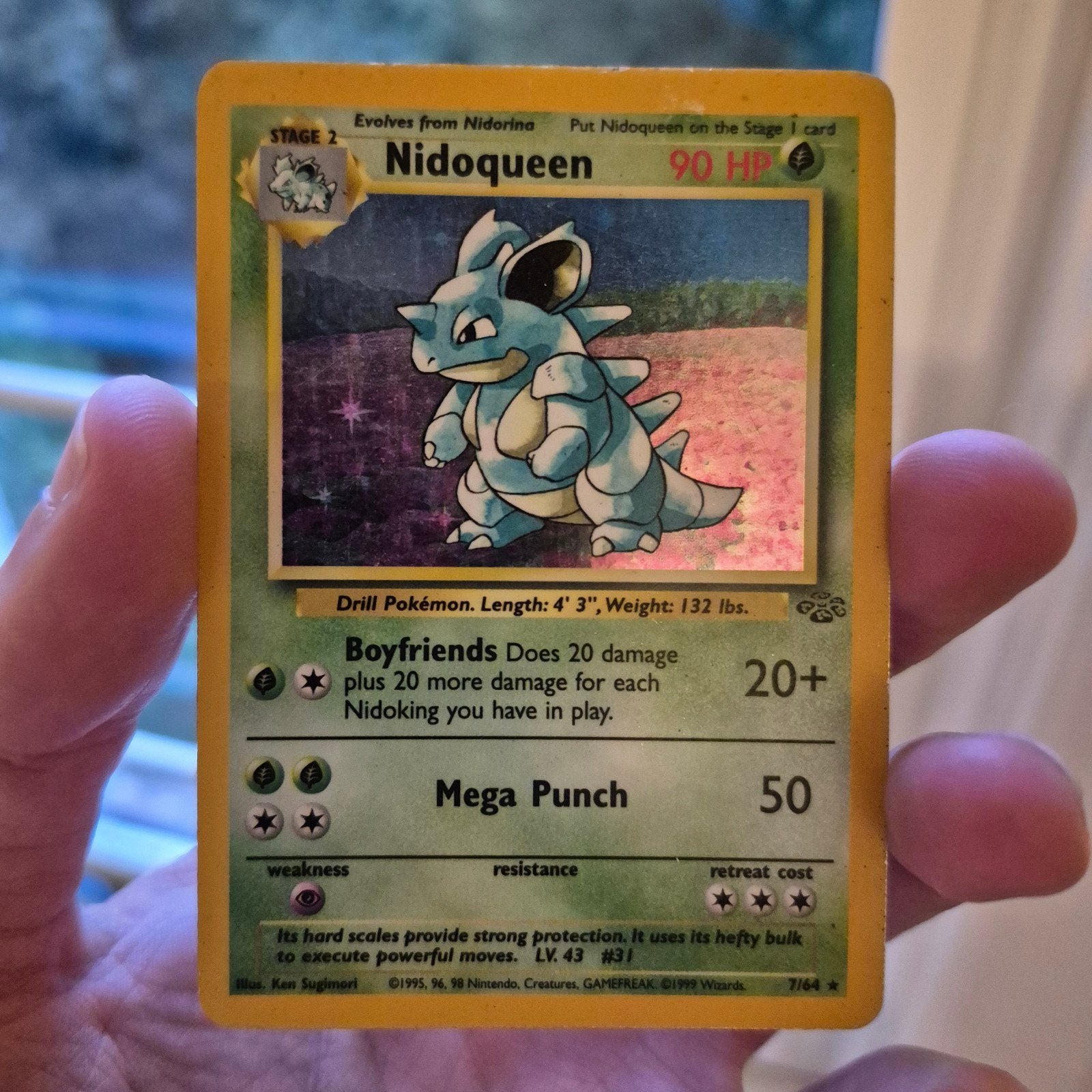 Pokemon Nidoqueen Jungle Holo, Ophalen of Verzenden, Gebruikt, Losse kaart, Foil