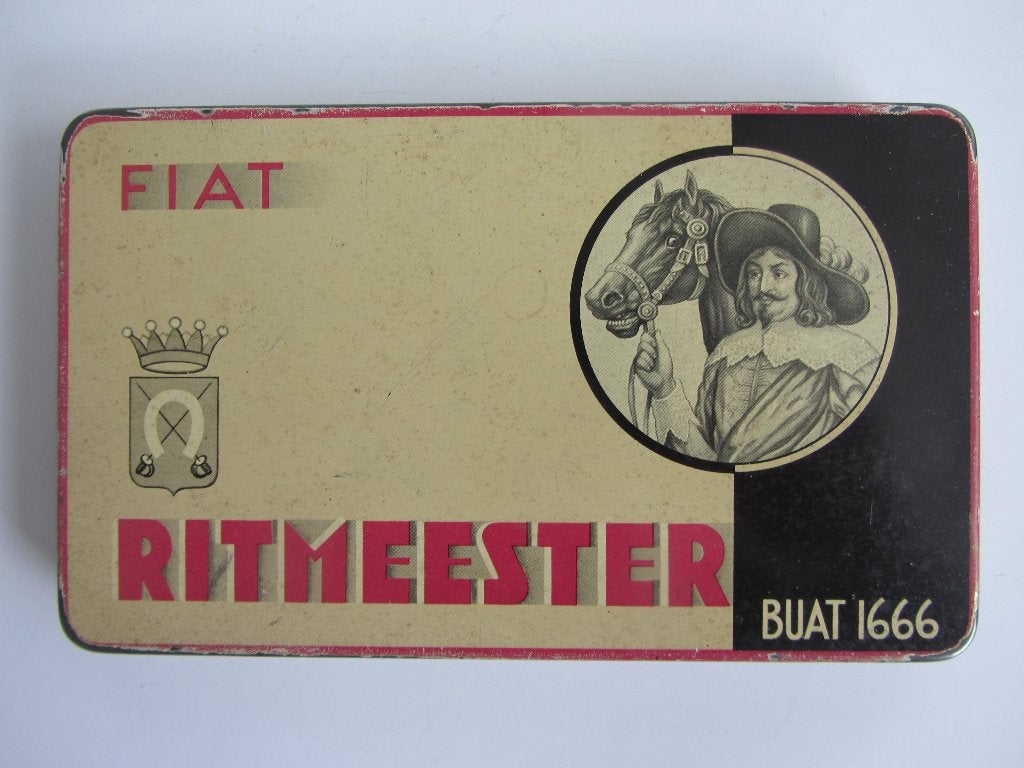 Oud sigarenblik, Ophalen of Verzenden, Gebruikt, Koek(jes)