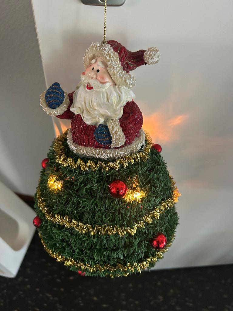 kerst bol verlichting kerstman hoogte ongeveer 27 cm, Ophalen of Verzenden, Gebruikt