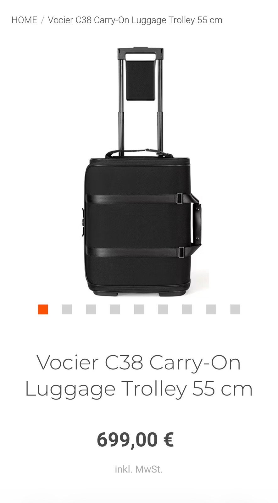 Vocier Suitcase - Zwart, Handig en Stijlvol, Ophalen, 40 tot 60 cm, 20 tot 30 cm, Zwart