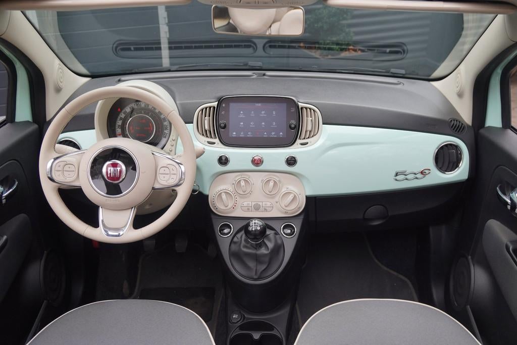 Fiat 500 C 1.2 Lounge GROOT SCHERM PDC CRUISE MINTGROEN, Voorwielaandrijving, Gebruikt, 4 cilinders, Cabriolet