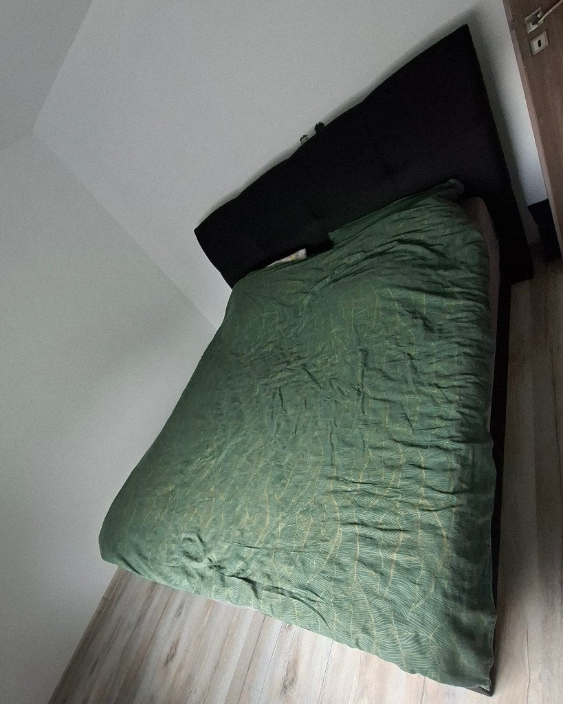 Bed, Huis en Inrichting, Ophalen, Zwart, Tweepersoons, Zo goed als nieuw
