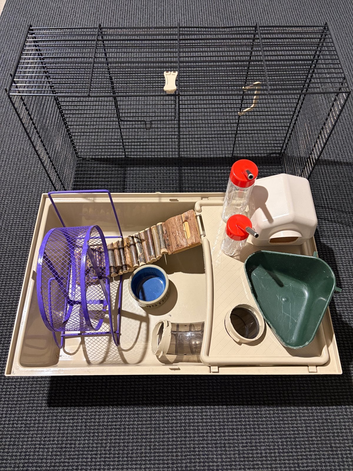 Hamsterkooi met benodigdheden., Dieren en Toebehoren, Kooi, Gebruikt, Minder dan 75 cm, Hamster