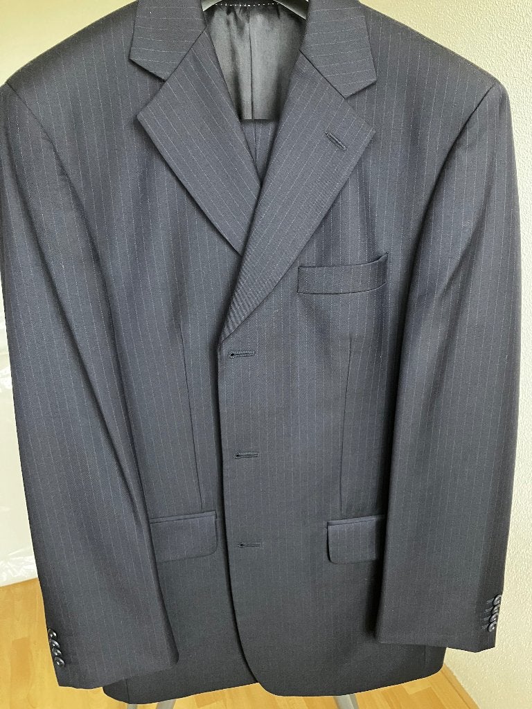 Heren  costuum maat 48/50, Ophalen of Verzenden, Gedragen, Maat 48/50 (M), Blauw