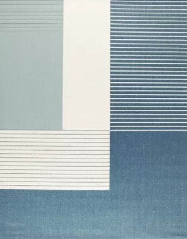 IKEA ROSKILDE Vloerkleed - Blauw/Wit, 200x250 cm, Ophalen, Gebruikt, Blauw, 200 cm of meer