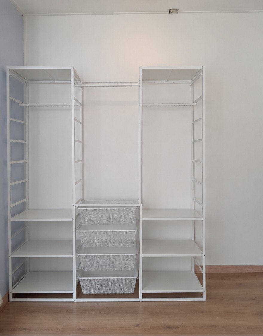 Ikea Jonaxel kledingkast combinatie, Ophalen, 100 tot 150 cm, Zo goed als nieuw, Metaal
