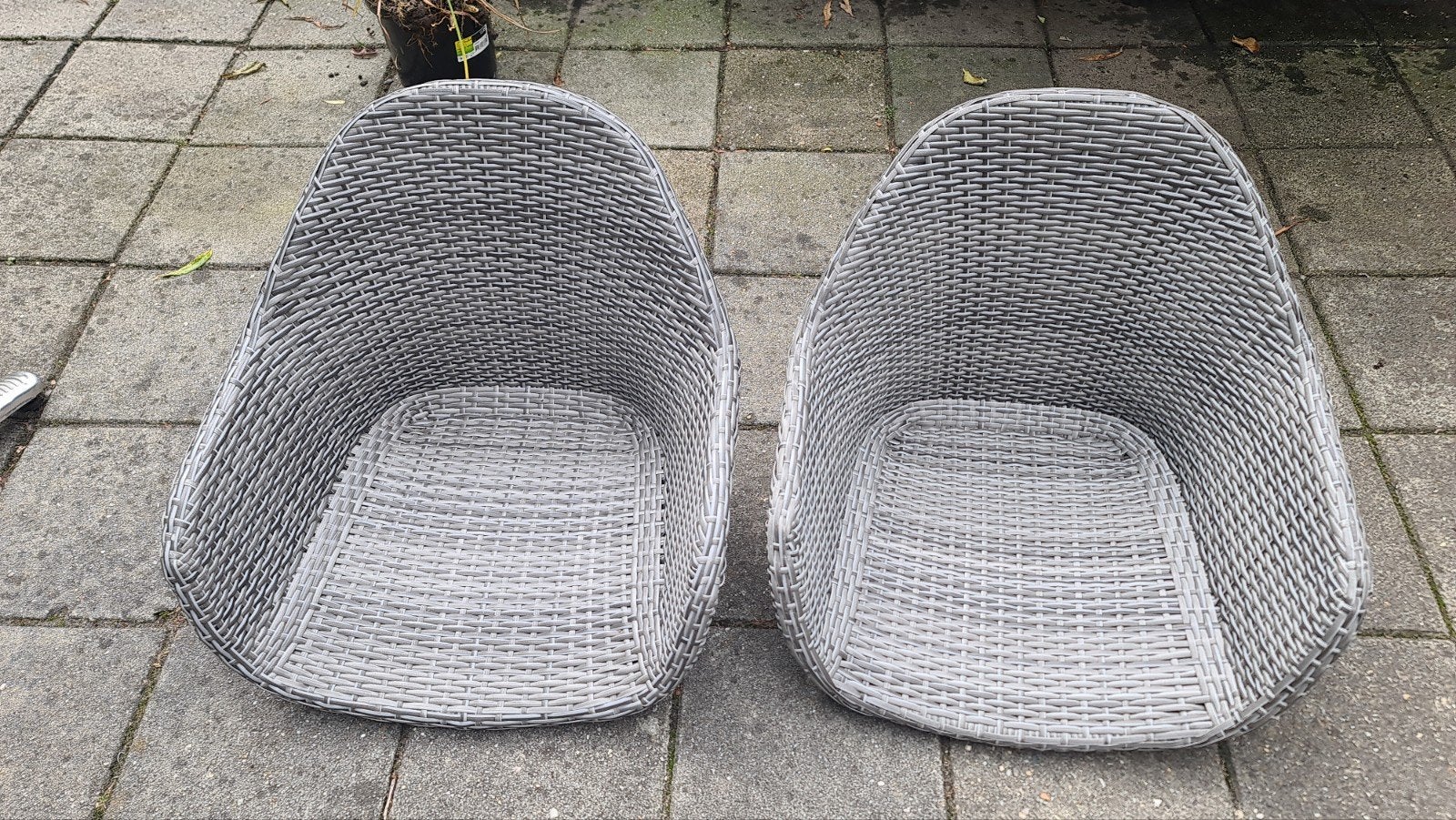 2 kuipstoelen zonder onderstel, 40x40cm zitvlak, Ophalen, Gebruikt, Wicker