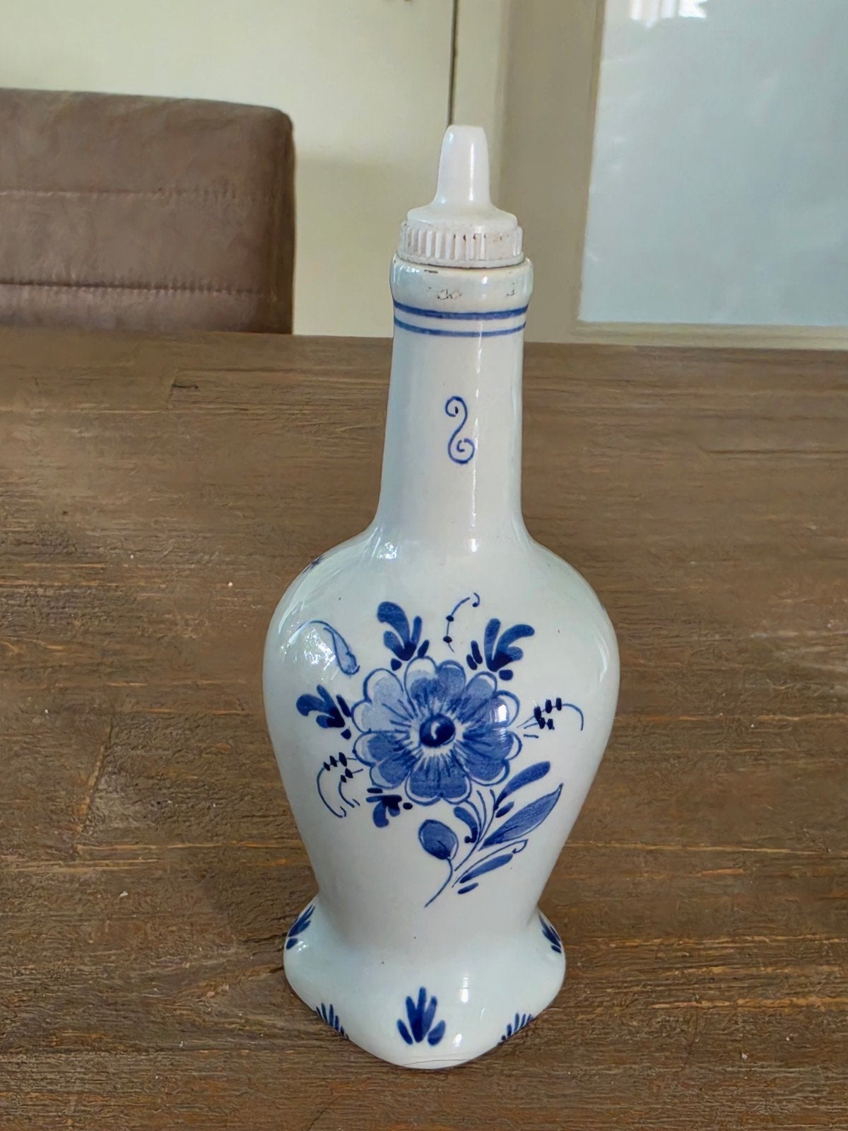 Delfts Blauw Flesje met Draaidop en Kurk - Schoonhoven, Antiek en Kunst, Ophalen of Verzenden