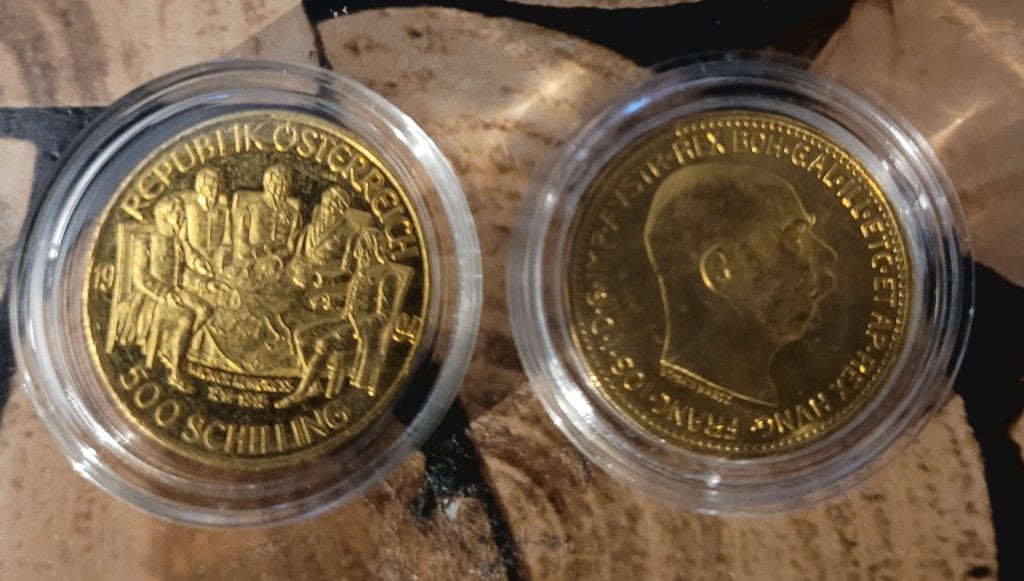 2  gouden munten, Ophalen of Verzenden, Overige landen, Goud