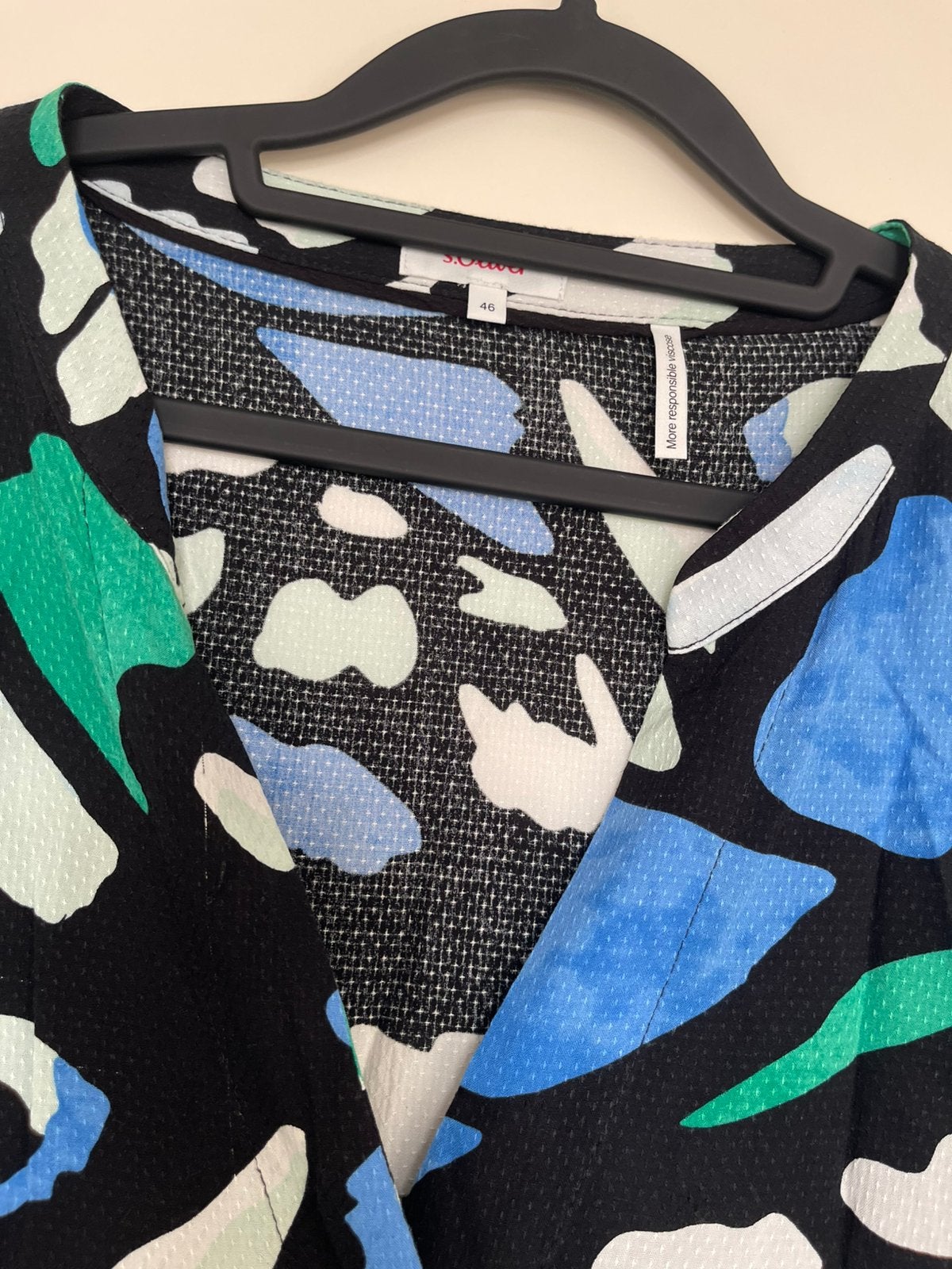S’Oliver print jurk maat 46, Ophalen of Verzenden, Zo goed als nieuw, Blauw, Jurk