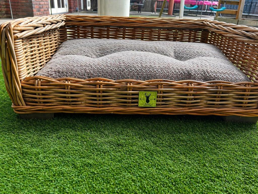 Design hondenmand rotan 75 cm +, Ophalen of Verzenden, Gebruikt
