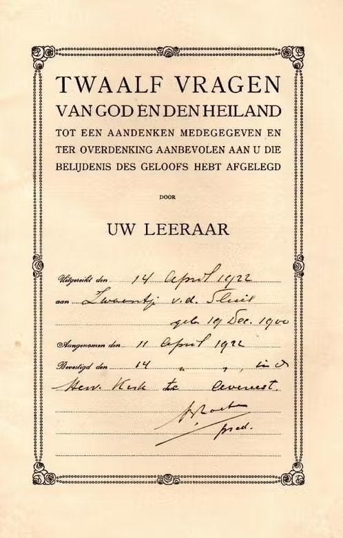Avereest Zwaantje v.d. Sluis Twaalf Vragen 1922., Ophalen of Verzenden, Zo goed als nieuw