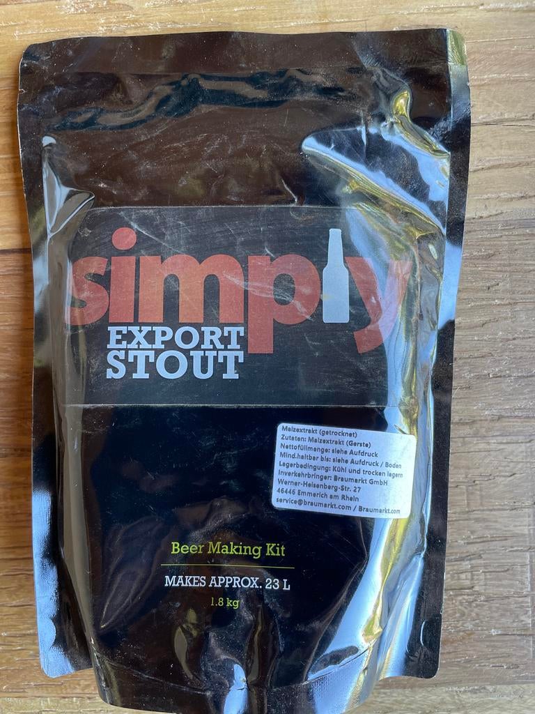 Simply Export Stout Bierbrouwpakket - 23L, Ophalen, Nieuw
