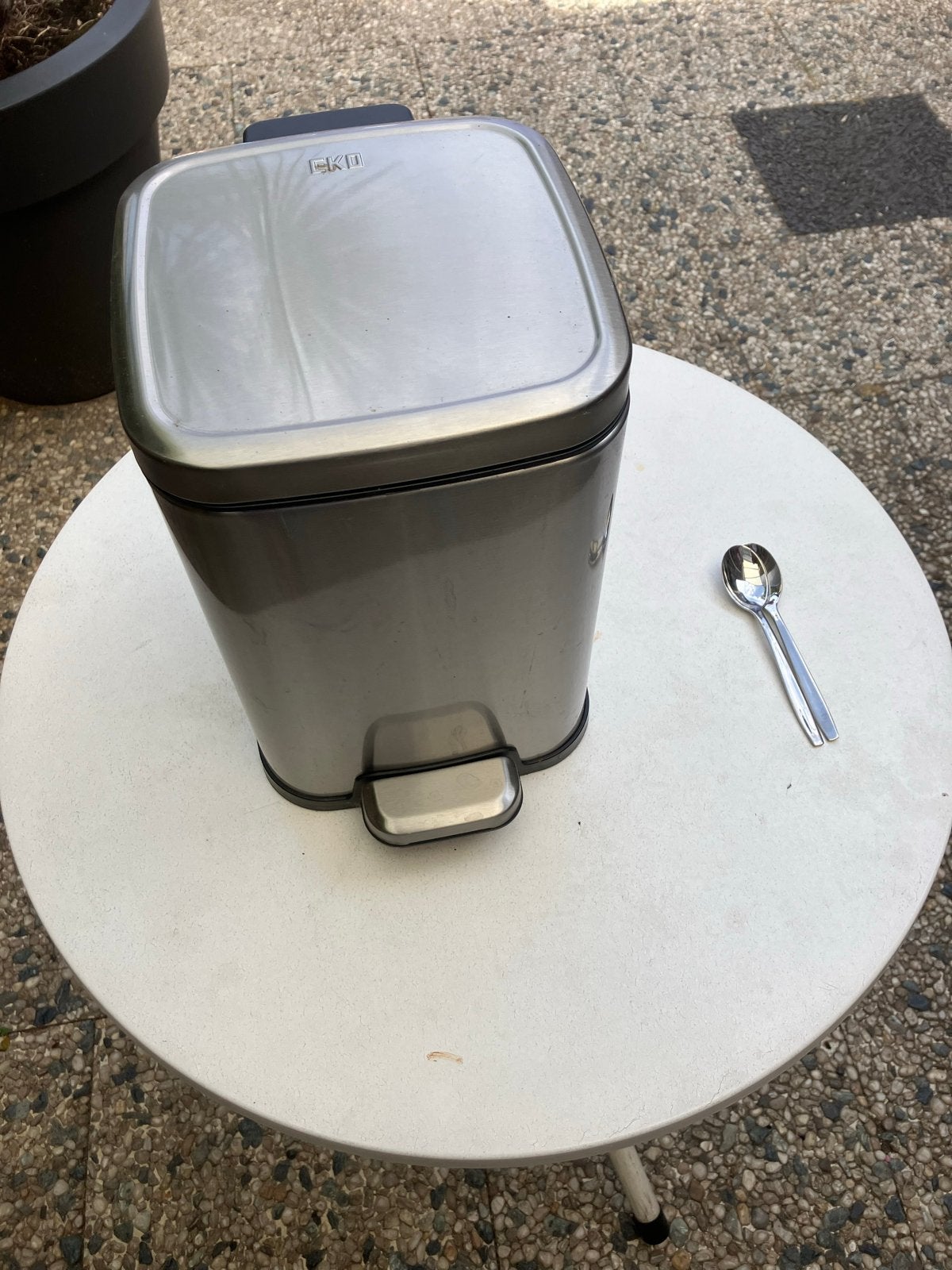 EKO Pedaalemmer RVS - 12 Liter, Gebruikt, Met pedaal, Ophalen of Verzenden, Rvs
