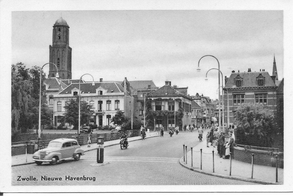 Oude Ansichtkaart Zwolle Nieuwe Havenbrug 1969, Ophalen of Verzenden, 1960 tot 1980, Gelopen, Overijssel