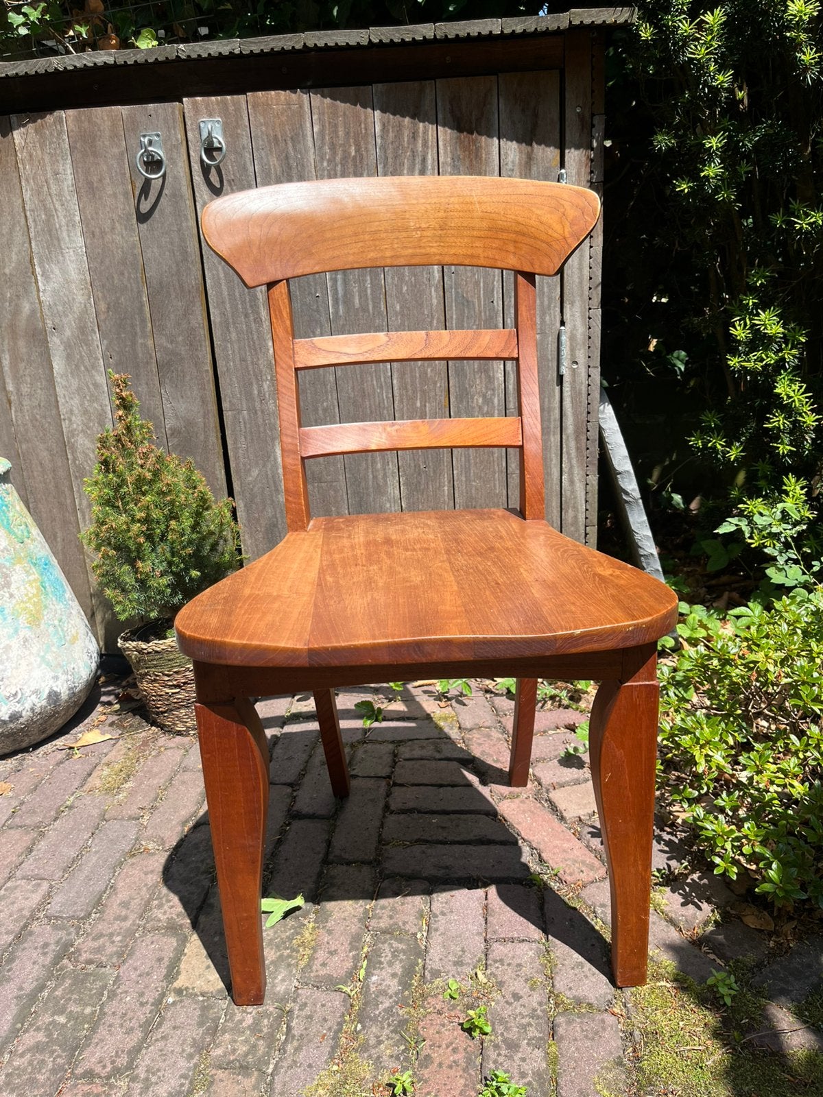 Eetkamerstoel teakhout landelijk, Huis en Inrichting, Ophalen, Landelijk brocante, Bruin, Zo goed als nieuw
