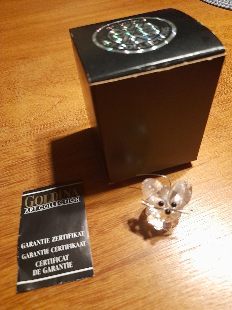 Mini muis van Oostenrijks kristal Goldina art collection, Ophalen of Verzenden
