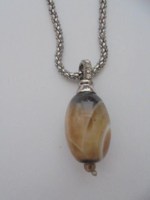 ketting met hanger agaat, Sieraden, Tassen en Uiterlijk, Met hanger, Beige, Nieuw, Ophalen of Verzenden