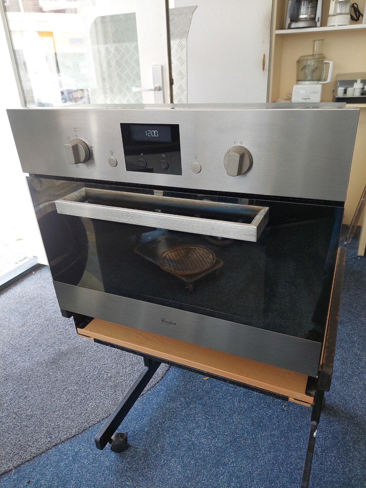 Whirlpool combi-magnetron in zeer nette staat, Ophalen, Zo goed als nieuw, Inbouw, Draaiplateau