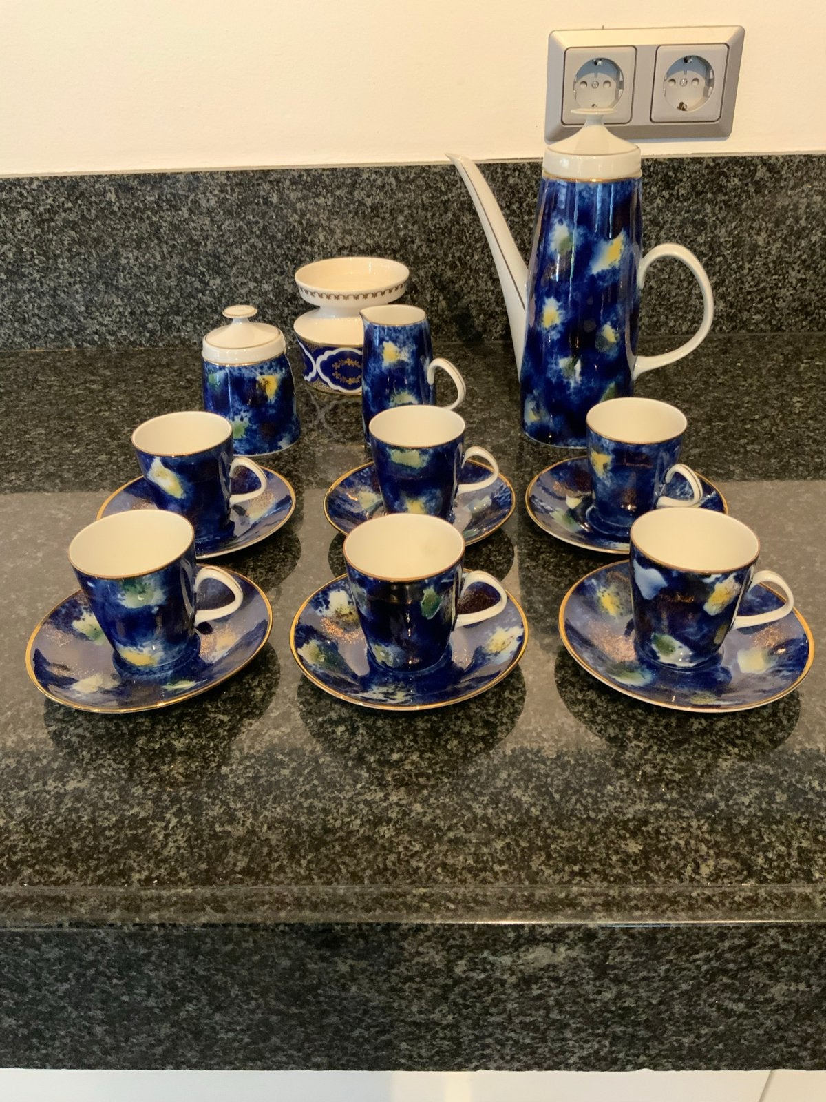 Uniek Antiek Kobalt Servies - Koffie/Theeset, Ophalen