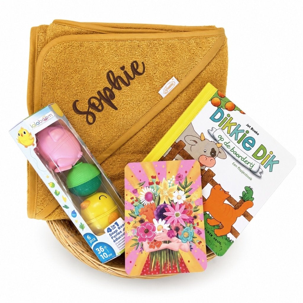 Kraamcadeau geboorte baby mand Dikkie dik, The River House, Kraamcadeau, Info@theriverhouse.nl, Nieuw
