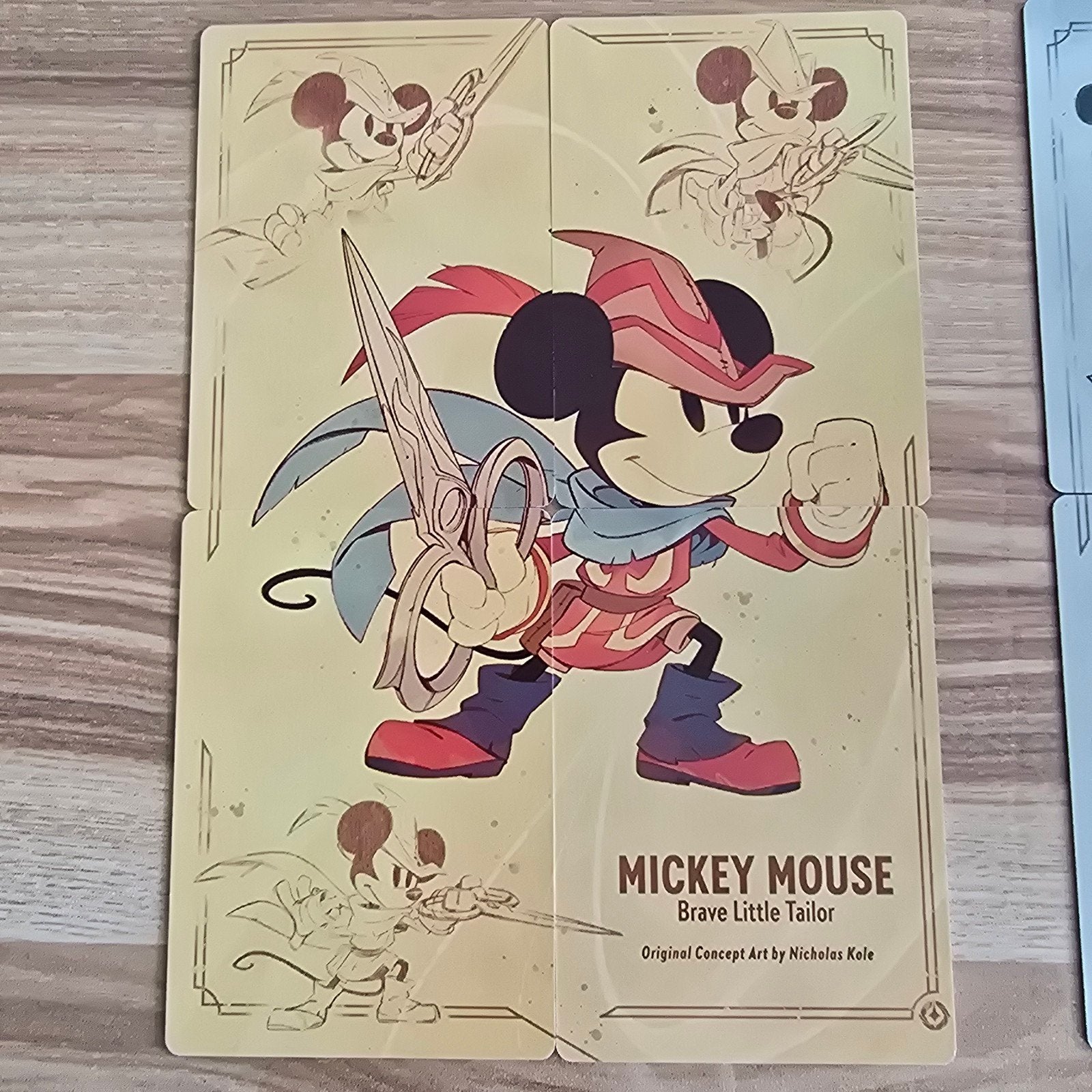 Mickey Mouse Brave Little Tailor Kaart - Origineel Concept, Ophalen of Verzenden, Mickey Mouse, Zo goed als nieuw, Papier, Kaart of Schrift