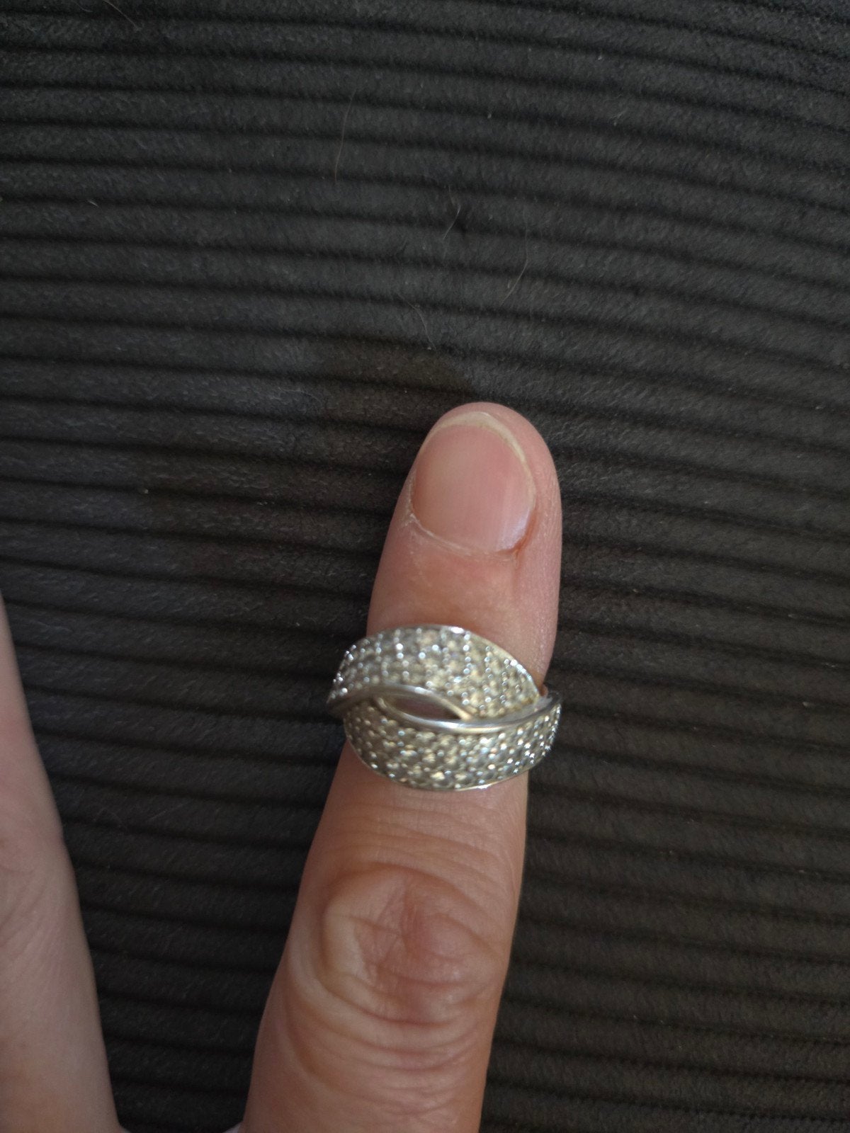 Echt zilveren ring maat 17 met steentjes, Gebruikt, Ophalen of Verzenden, 17 tot 18, Met edelsteen