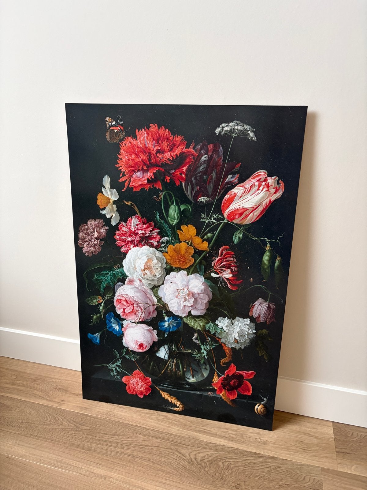 Prachtig bloemstilleven op houten bord- Klassieke kunst, Ophalen