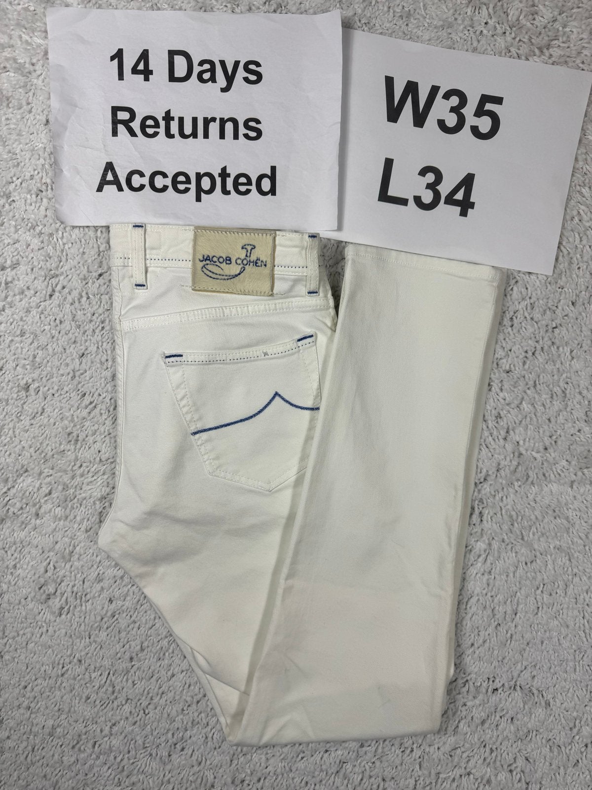 Jacob Cohën Nick 622 Slim Fit Jeans Wit W35 L34 3707, W36 - W38 (confectie 52/54), Wit, Ophalen of Verzenden, Zo goed als nieuw