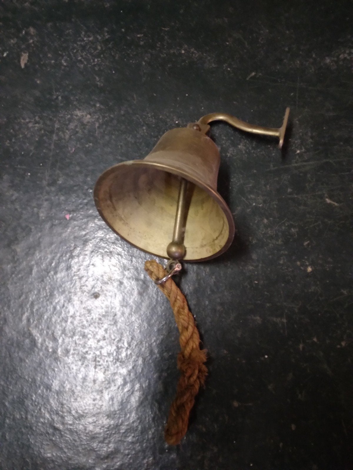 Antieke messing scheepsbel met touw, Ophalen of Verzenden