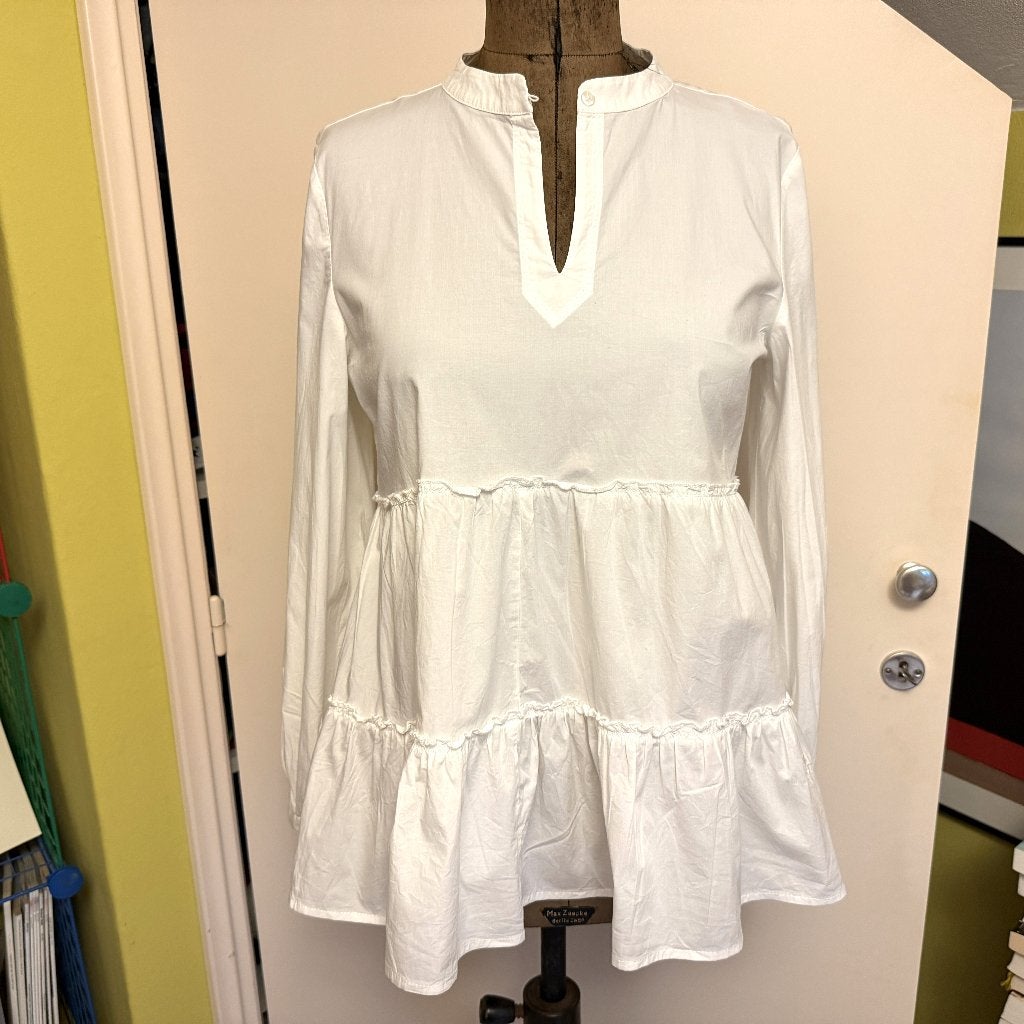 Emily van den Bergh blouse Mt 40, Maat 38/40 (M), Verzenden, Wit, Emily van den Bergh
