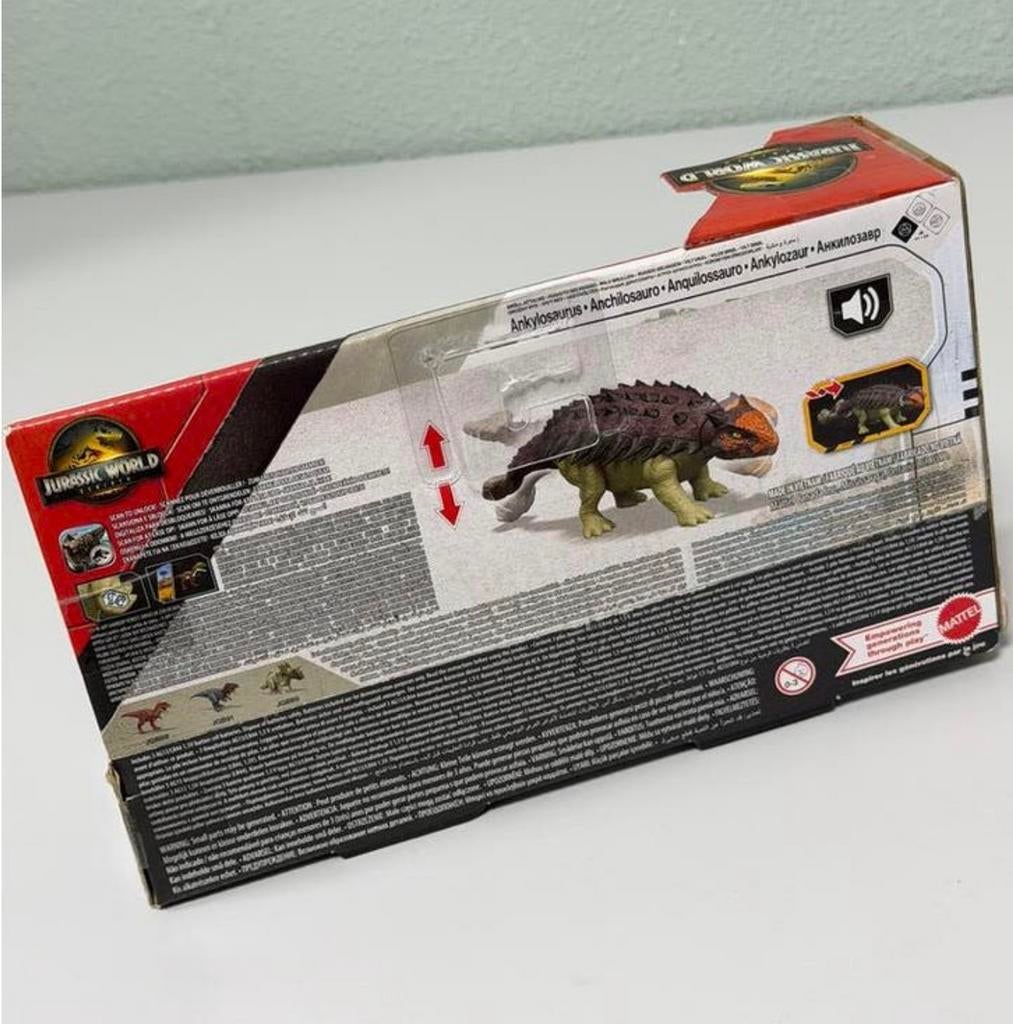 Jurassic World Park dino Ankylosaurus met Geluid & Aanval, Actiefiguur of Pop, Nieuw, Ophalen of Verzenden, H