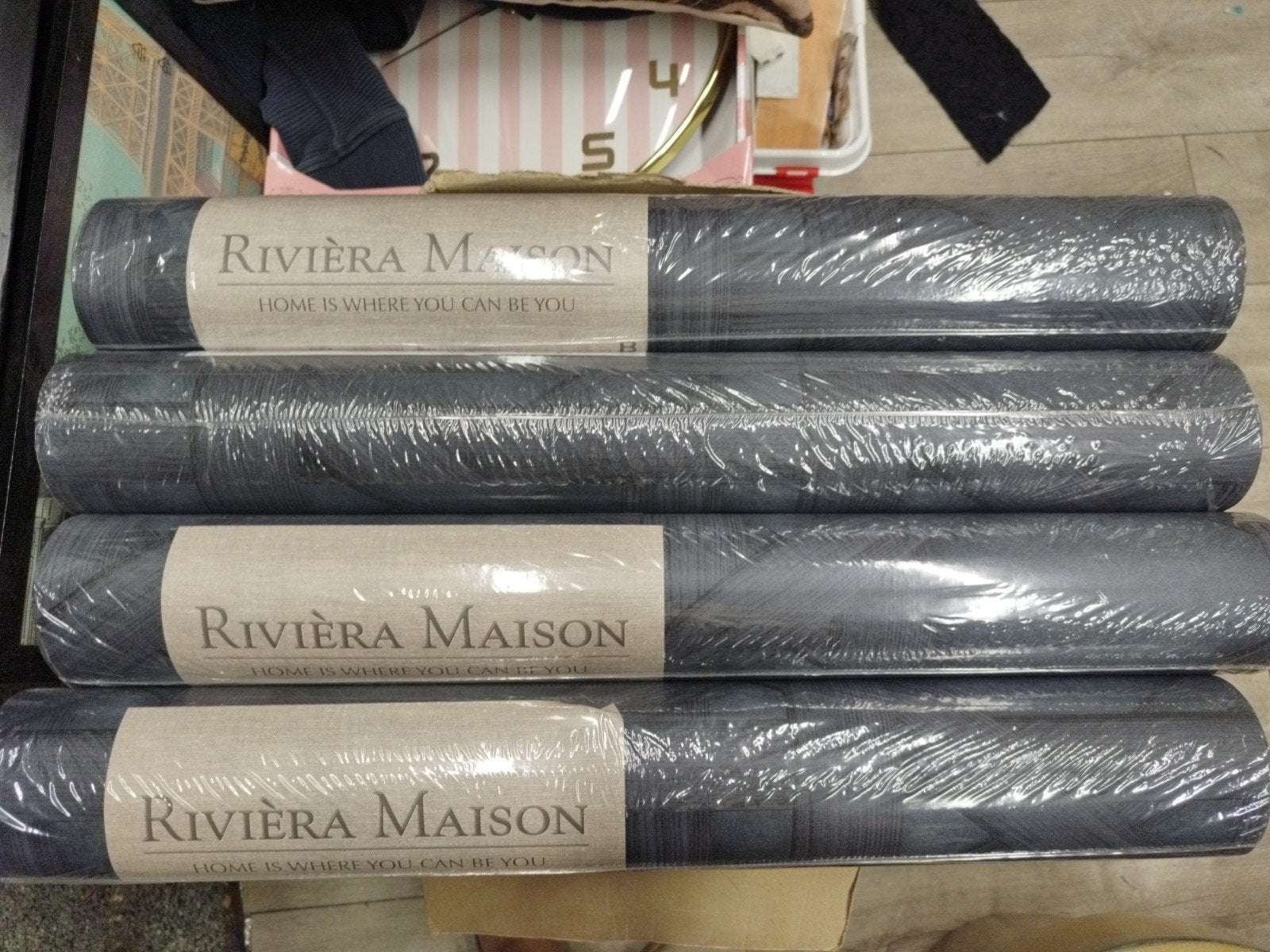 Riviera Maison Behang - 10 Nieuwe Rollen Grijs, Ophalen of Verzenden