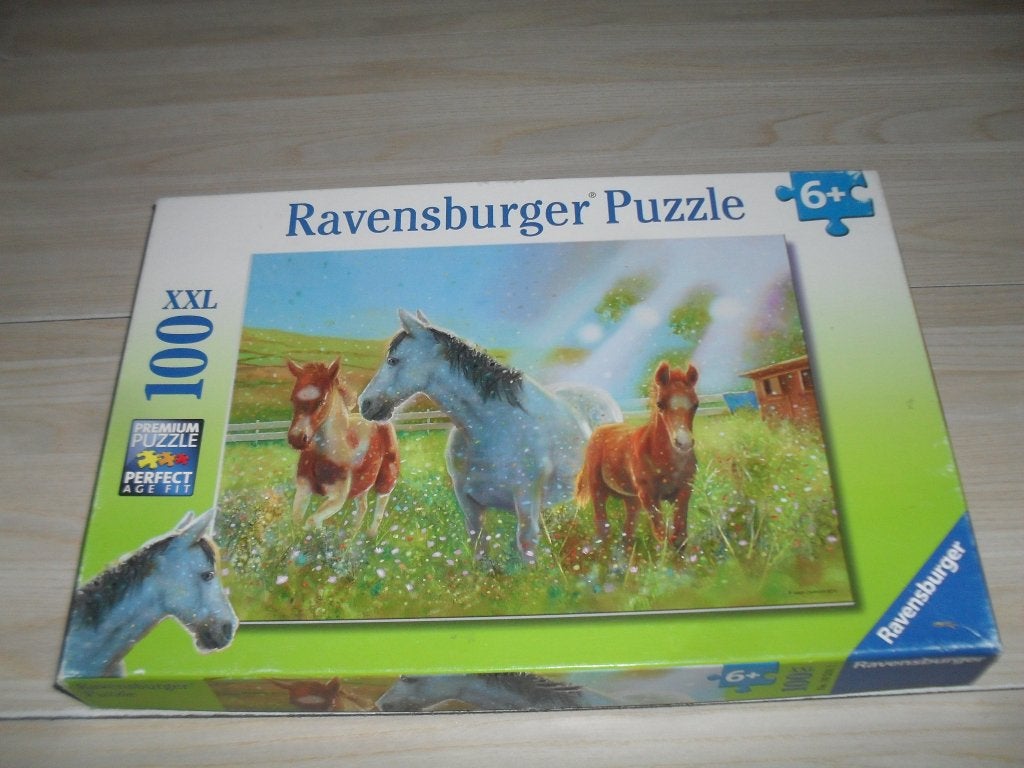 Paarden in de wei puzzle 100 XXL stukken, Ophalen, Minder dan 500 stukjes, Gebruikt, Legpuzzel