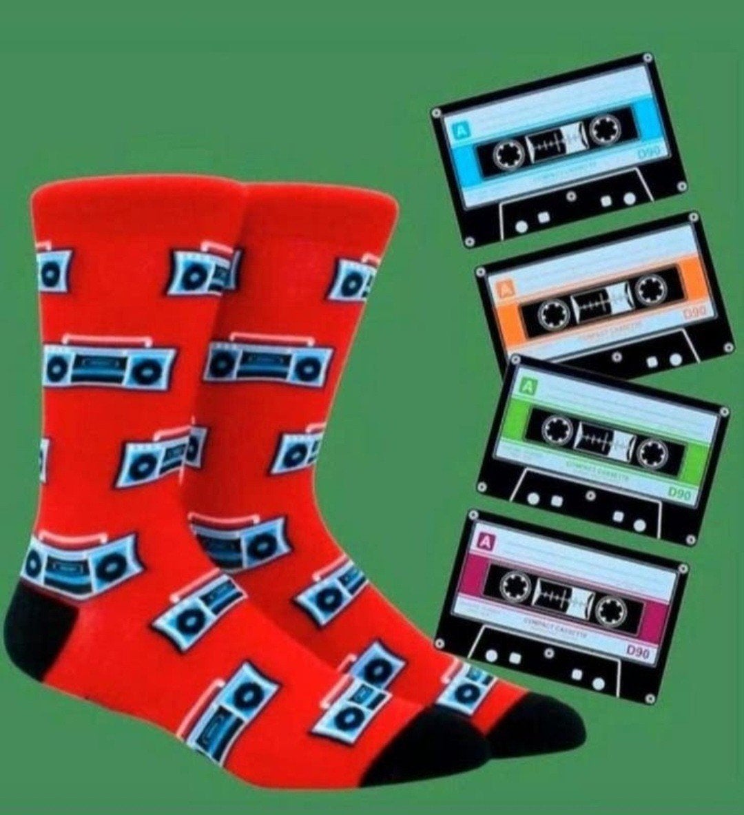 GHETTO BLASTER SOKKEN + 4 CASSETEBANDJES (ONDERZETTERS), Ophalen of Verzenden, Nieuw