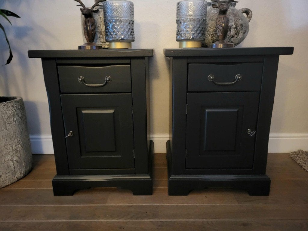 2 schitterende nachtkastjes mat zwart afsluitbaar, Ophalen, Minder dan 45 cm, Nieuw, 55 tot 70 cm