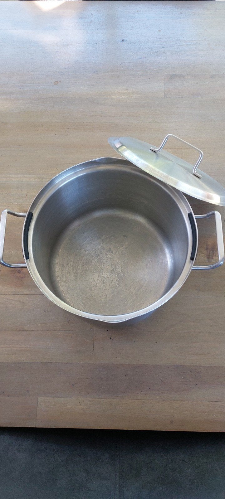 Gero Kookpan RVS 26 cm bodem, 17 cm hoog, met deksel, Huis en Inrichting, Keuken | Potten en Pannen, Gebruikt, Met deksel, Ophalen of Verzenden