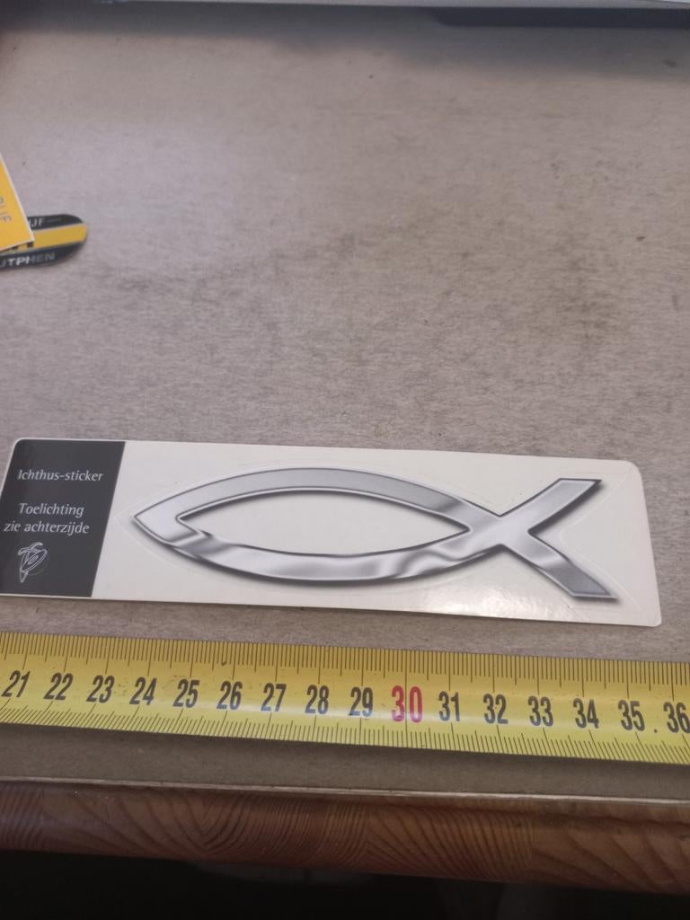Ichthus/vis sticker, Ophalen of Verzenden, Zo goed als nieuw