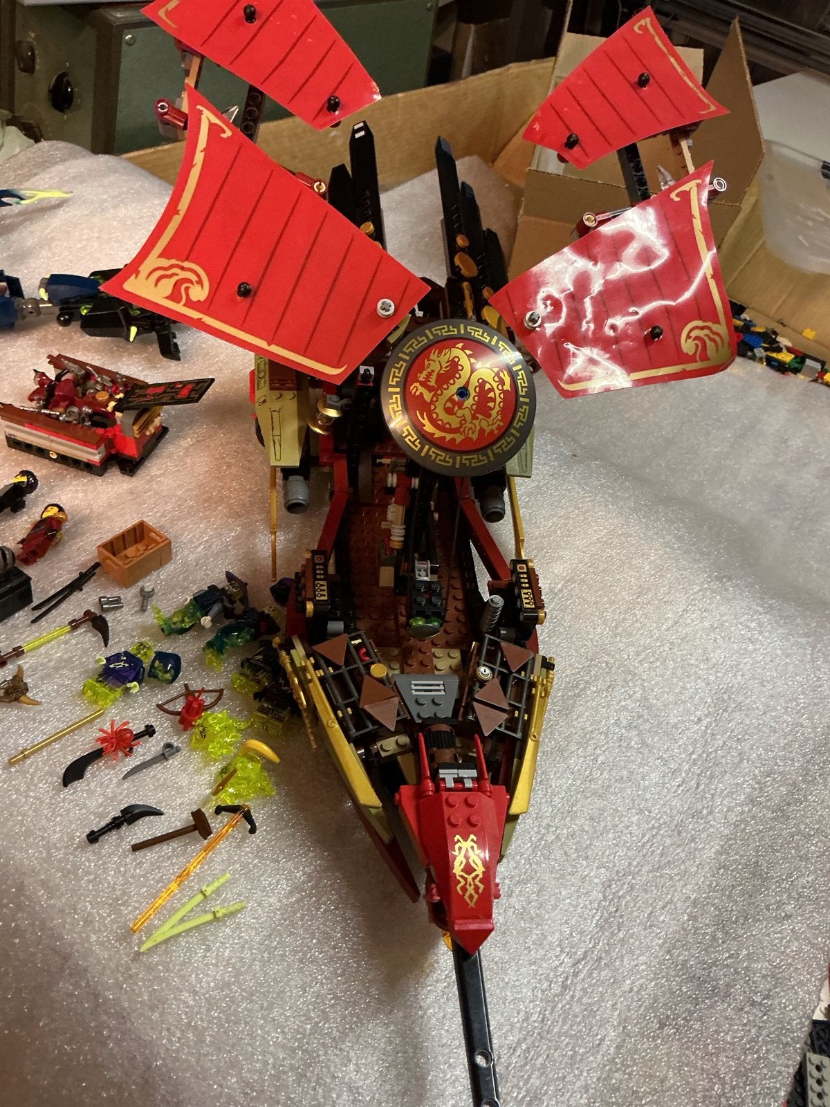 Lego Ninjago 70738 final flight of Destiny’s Bounty, Gebruikt, Lego, Ophalen of Verzenden, Compleet